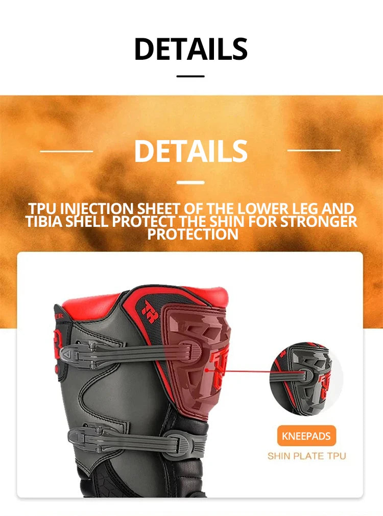 Professional Motocross Racing Long Boots