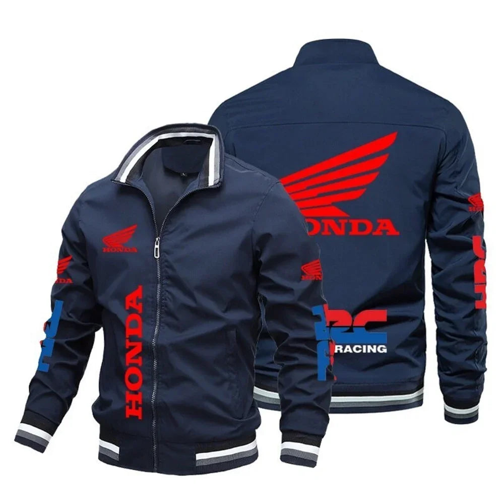 Leather Bomber Motorcycle Jacket with CE Armor