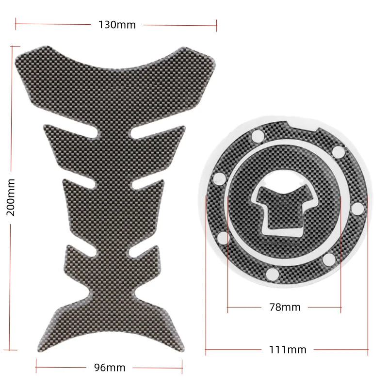 Carbon Fiber Gas Cap Cover with Gel Pad - Scratch Resistant