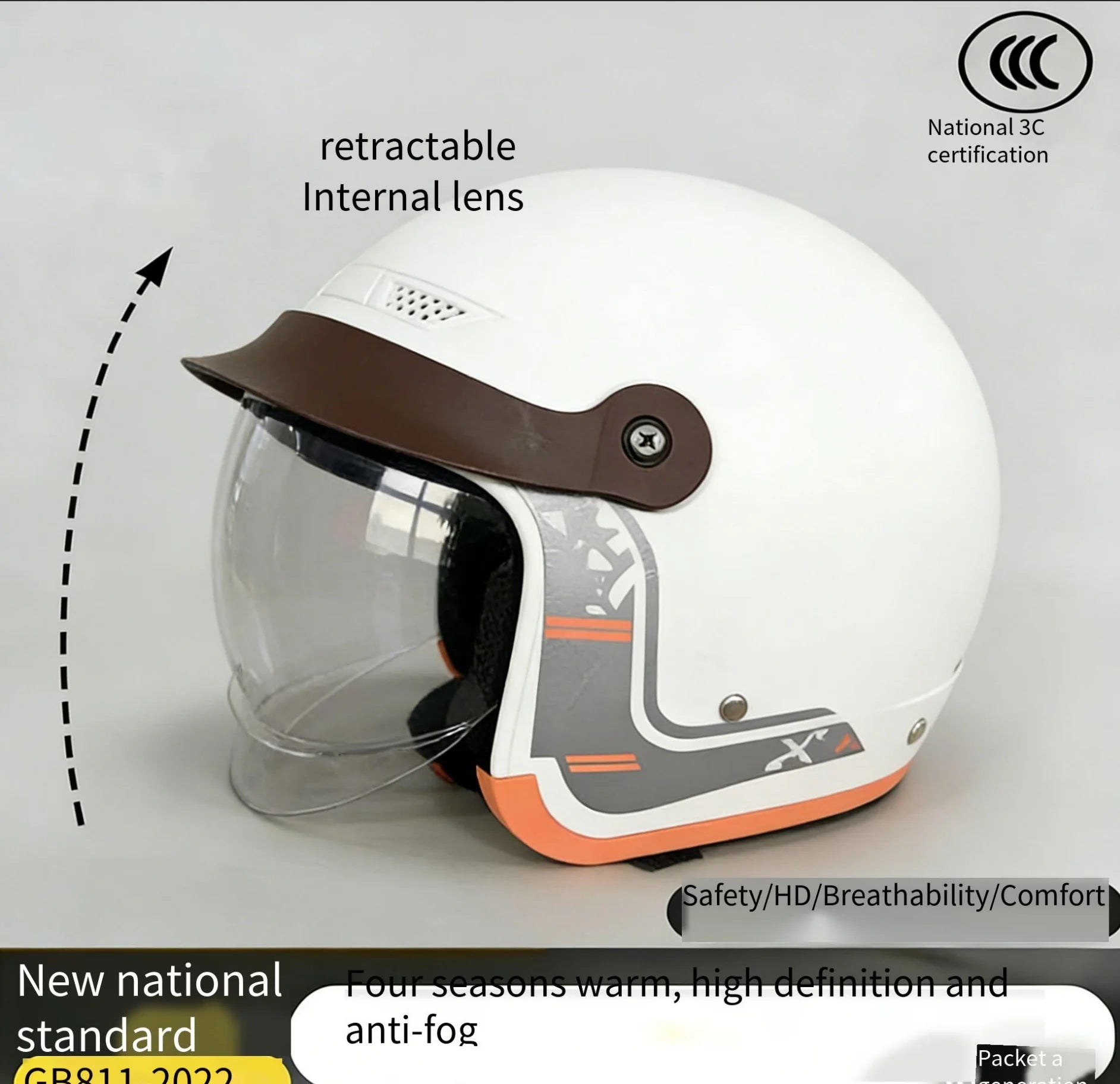 Versatile All-Season Motorcycle Half Helmet