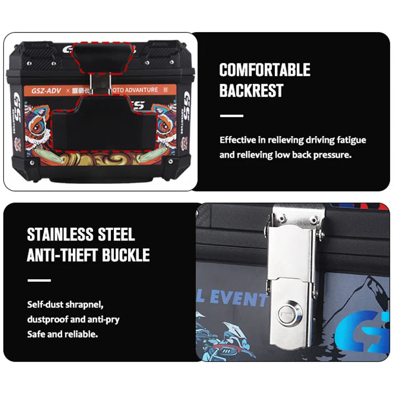 Universal 70L Motorcycle Tail Box Trunk