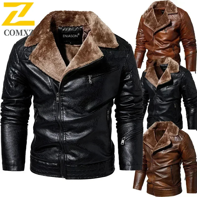 Stylish Faux Leather Biker Jacket