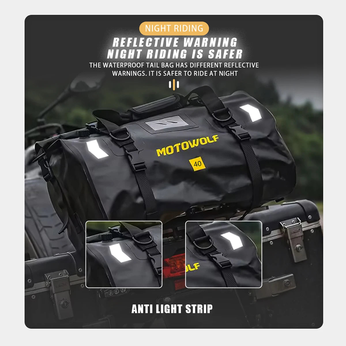 Waterproof Motorcycle Tail Bag 66L