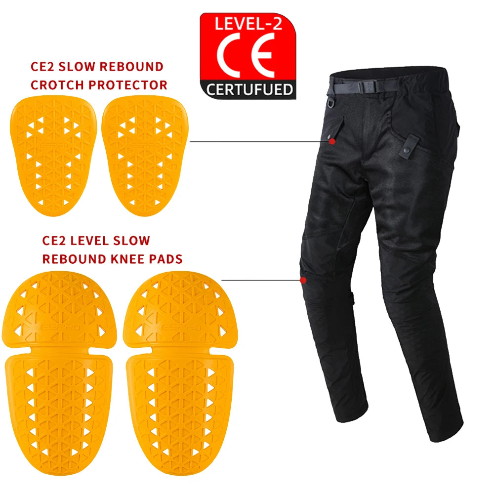 CE Certified 2 Knee Hip Protector Built-in Motorcycle Pants