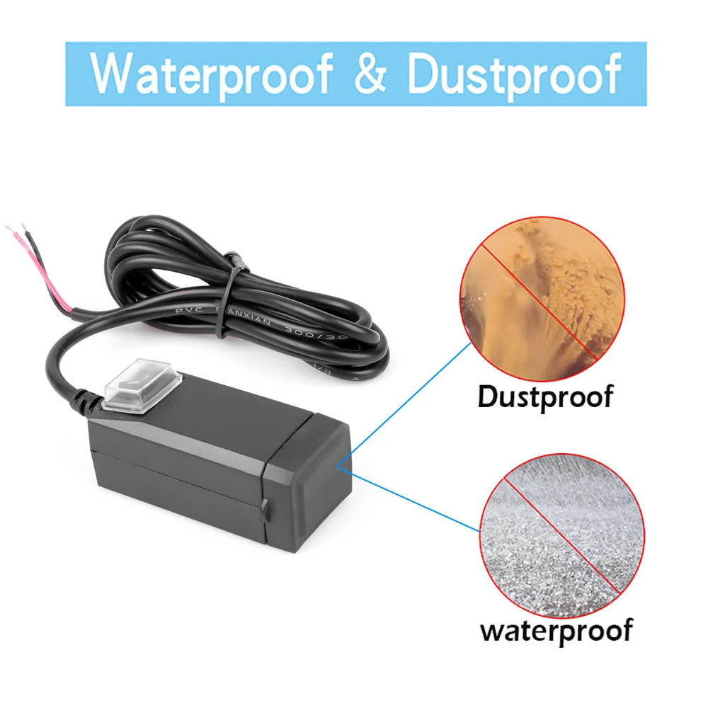 Waterproof Motorcycle USB Charger QC3.0 Handlebar Adapter