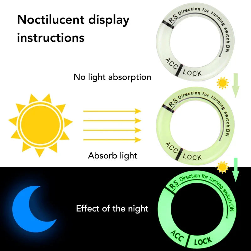 Night Luminous Motorcycle Key Ring Stickers