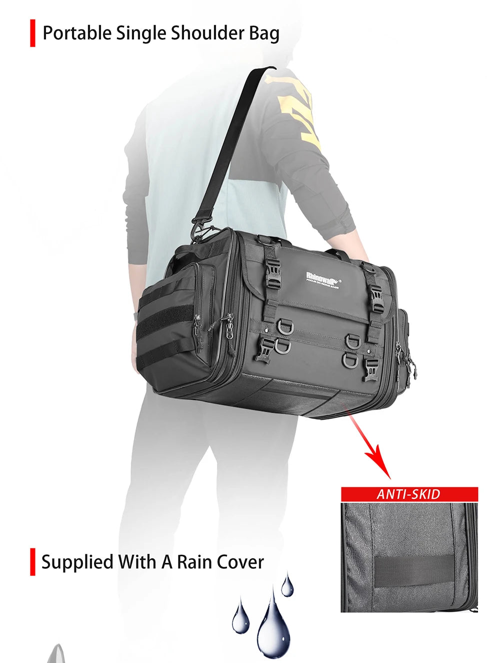 RhinoWalk Waterproof Motorcycle Travel Luggage Bag