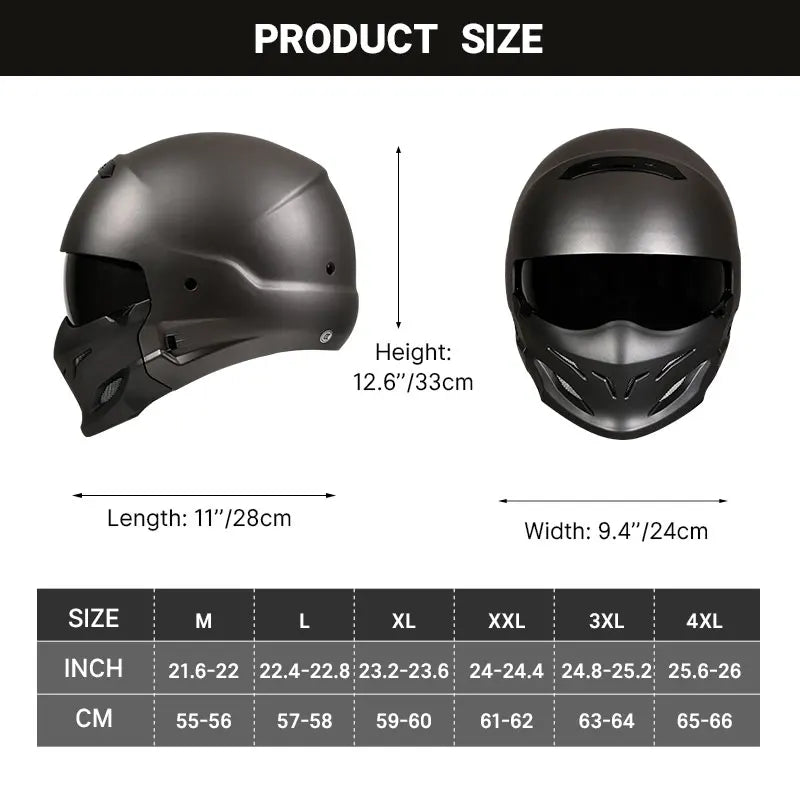 Retro Locomotive Full Face Motorcycle Helmet