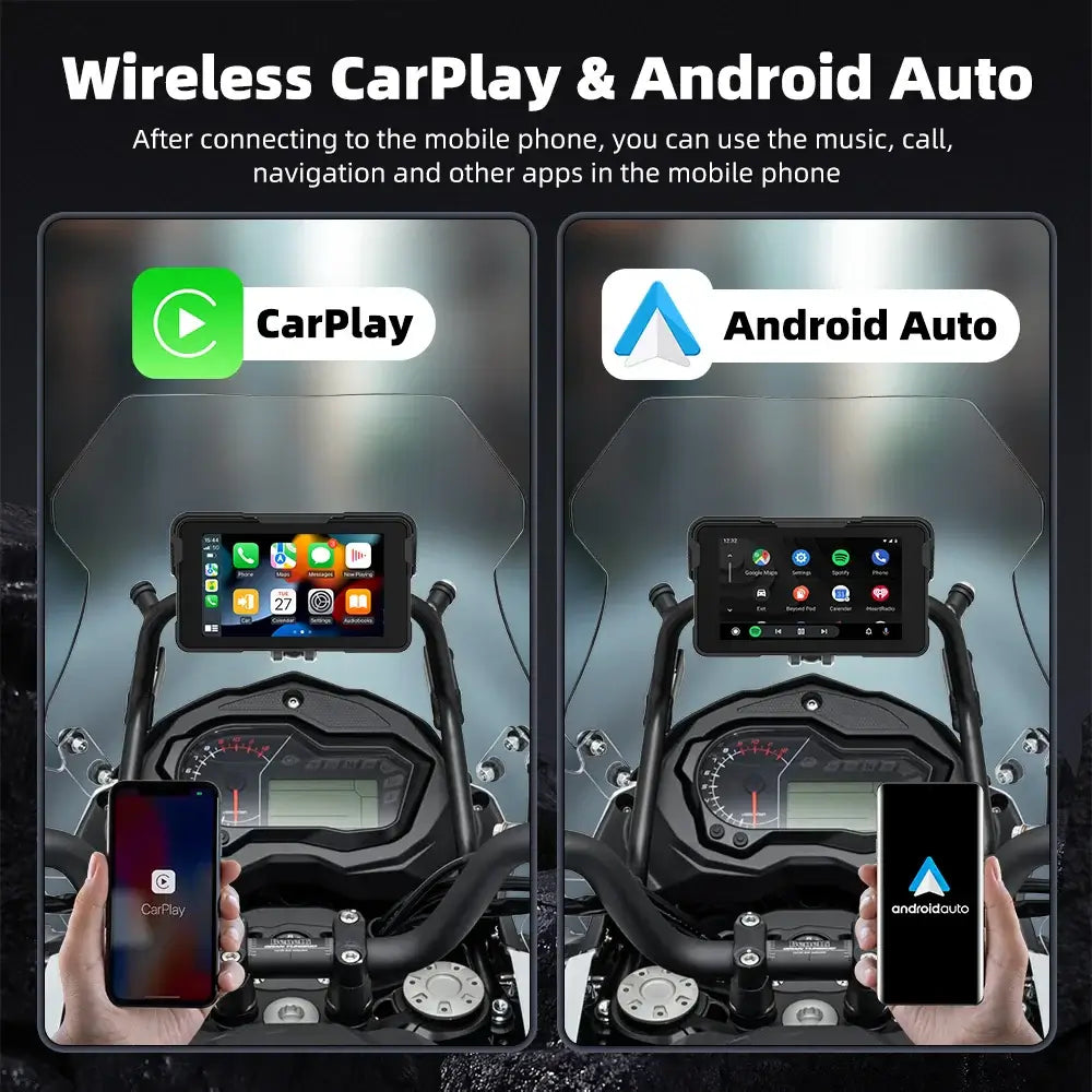 Wireless Motorcycle Display Screen – 5.0 Inch GPS Dashboard