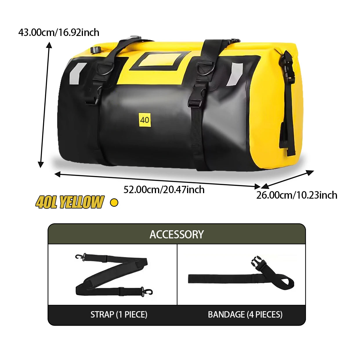 Waterproof Motorcycle Tail Bag 66L