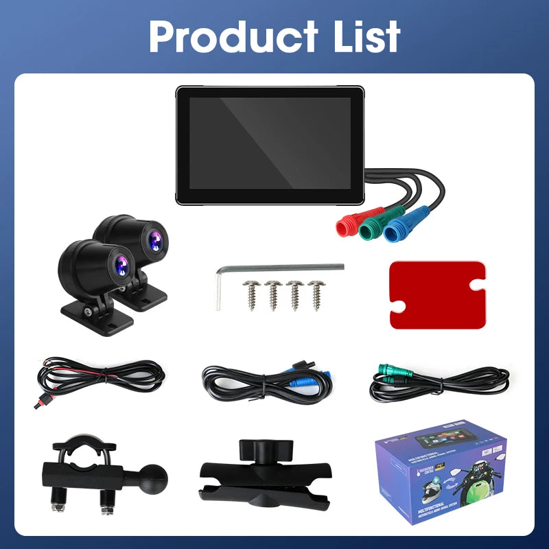 Wireless motorcycle GPS navigation screen motorcycle CarPlay Android Auto touch screen