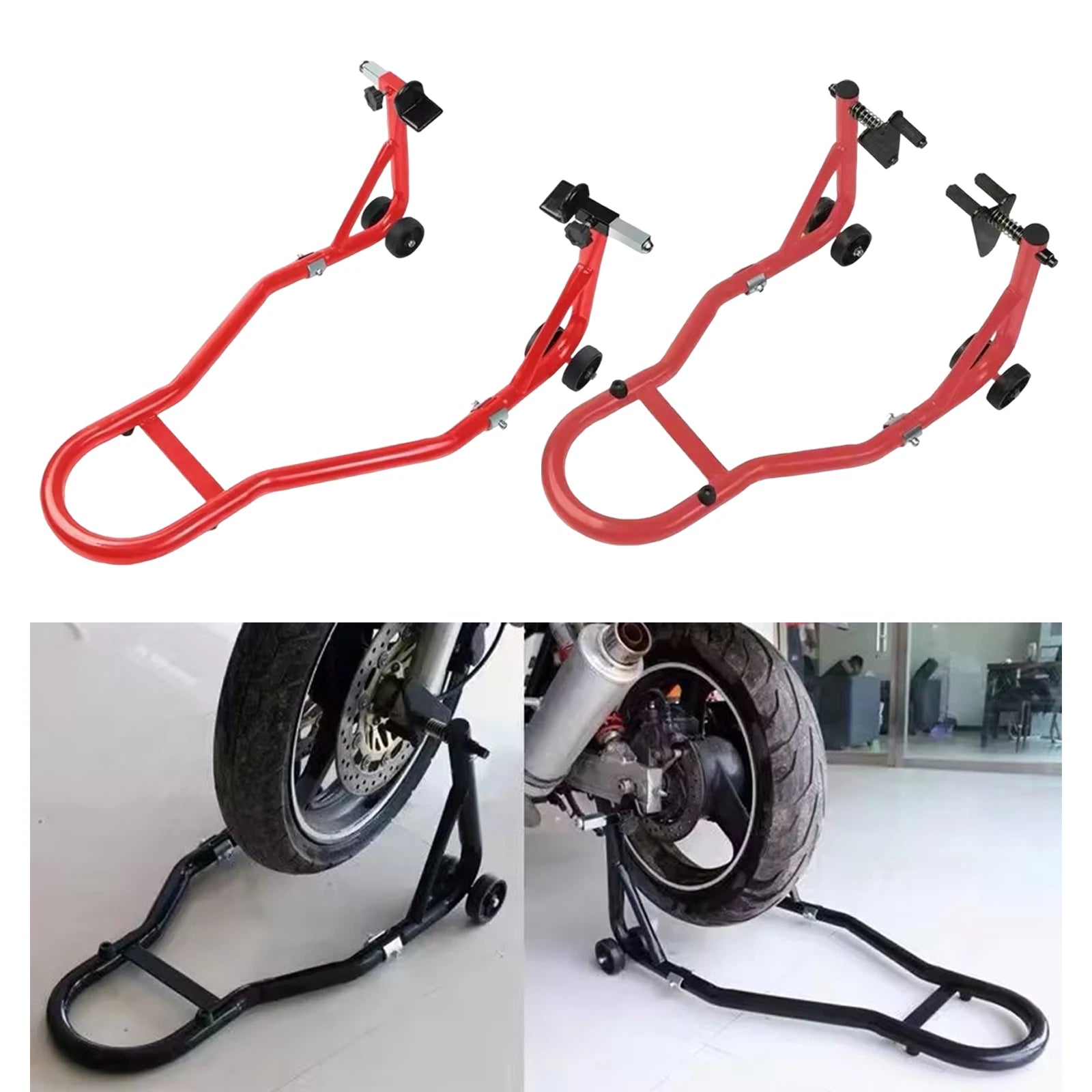 Motorcycle Front and Rear Wheel Support Rack