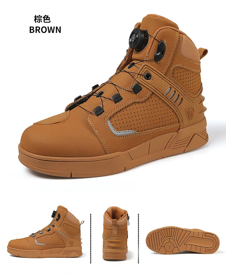 Men's Adventure Motorcycle Boots with Anti-Slip Soles