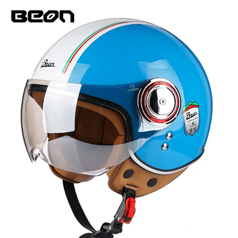 Beon Motorcycle Helmet - ECE Certified Retro Half Cap