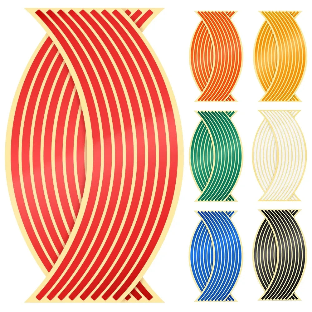 Reflective Wheel Sticker Set for Honda, Kawasaki, Yamaha