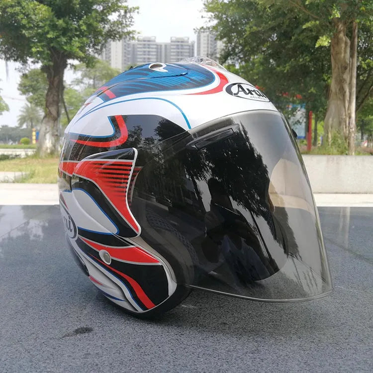 SZ-Ram 3 White Blue Open Face Motorcycle Helmet