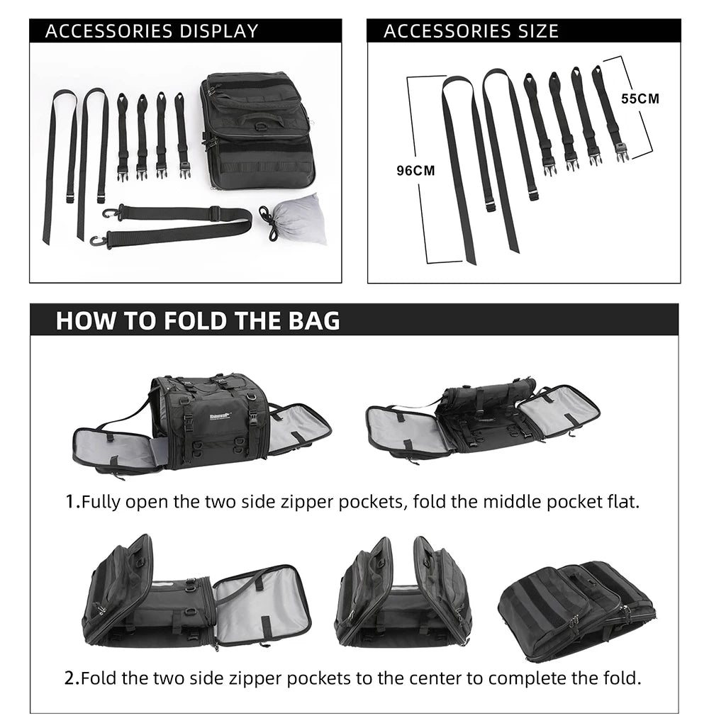 RhinoWalk Waterproof Motorcycle Travel Luggage Bag