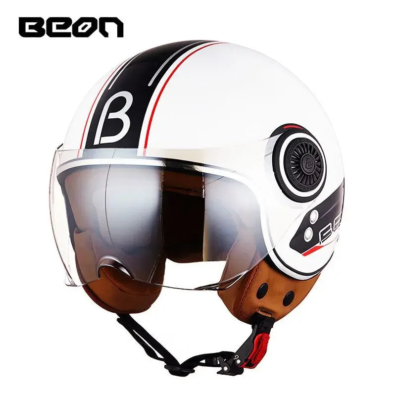 Beon Motorcycle Helmet - ECE Certified Retro Half Cap