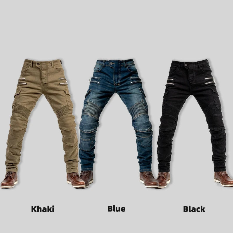 Double Zipper Metal Motocross Trousers for Men and Women