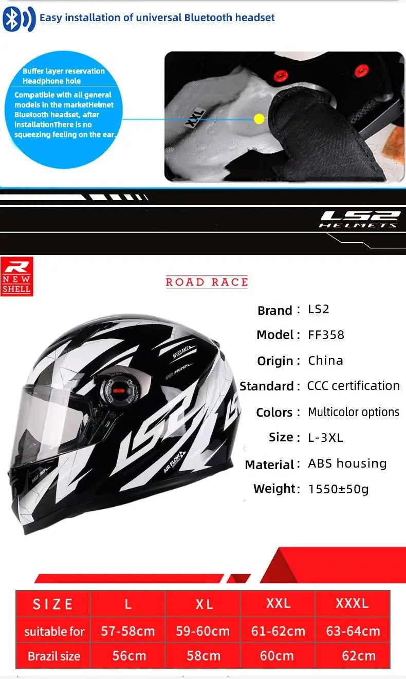 LS2 Full Face Motorcycle Helmet