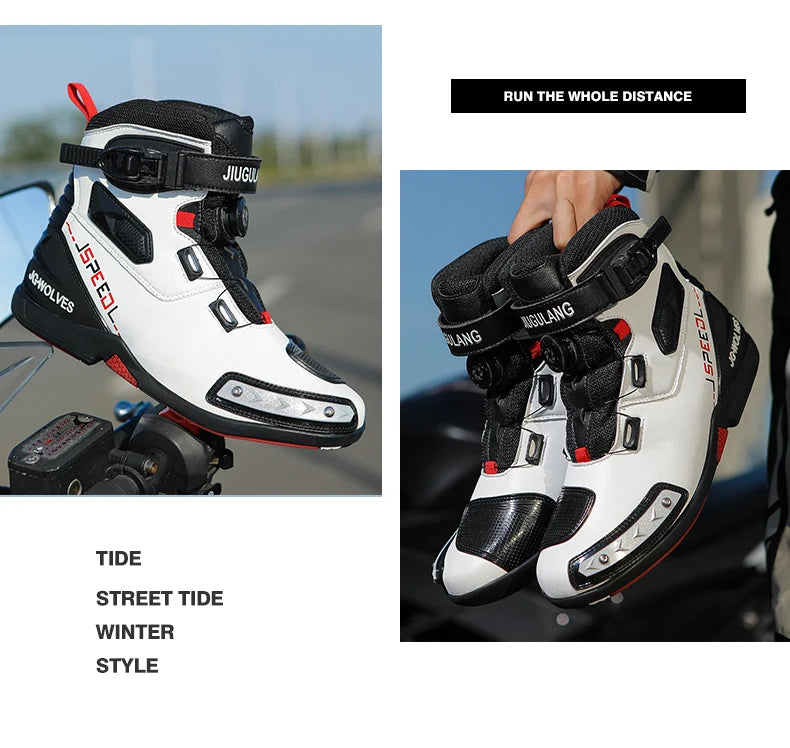 High-Top Motorcycle Boots