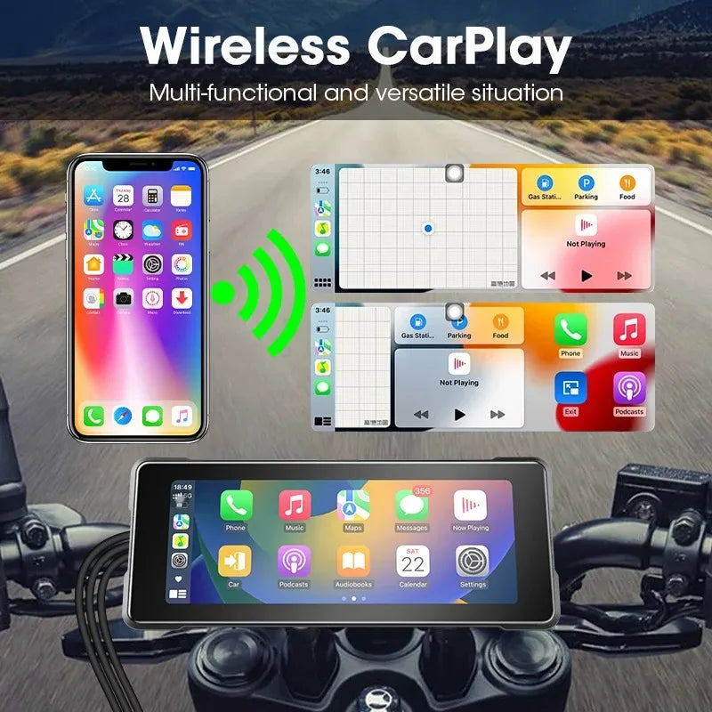 motorcycle CarPlay Android Auto screen