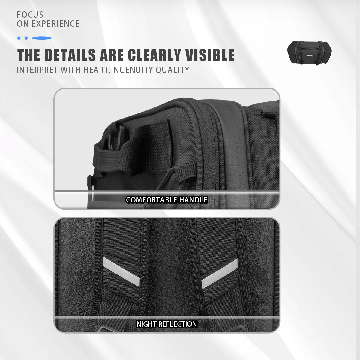 Waterproof Motorcycle Rear Seat Bag 35L-60L Luggage