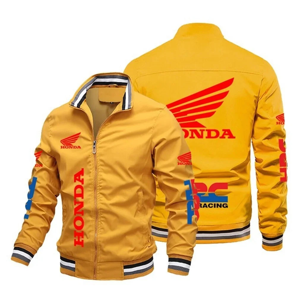Leather Bomber Motorcycle Jacket with CE Armor