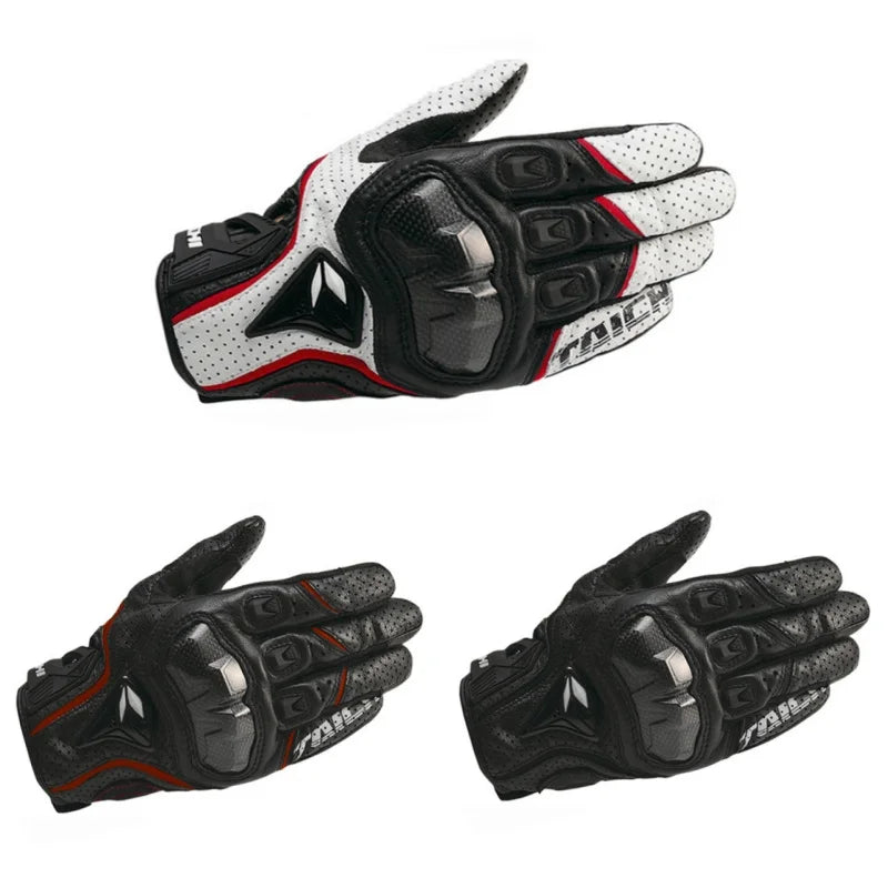 Racing Blue Leather Gloves
