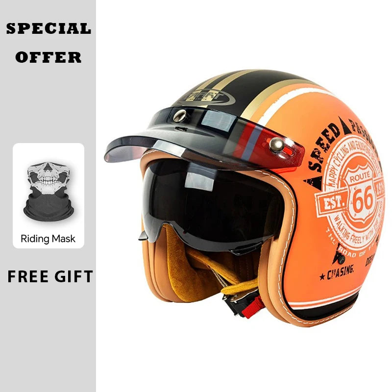 Stylish Open Face Motorcycle Helmet for Men and Women