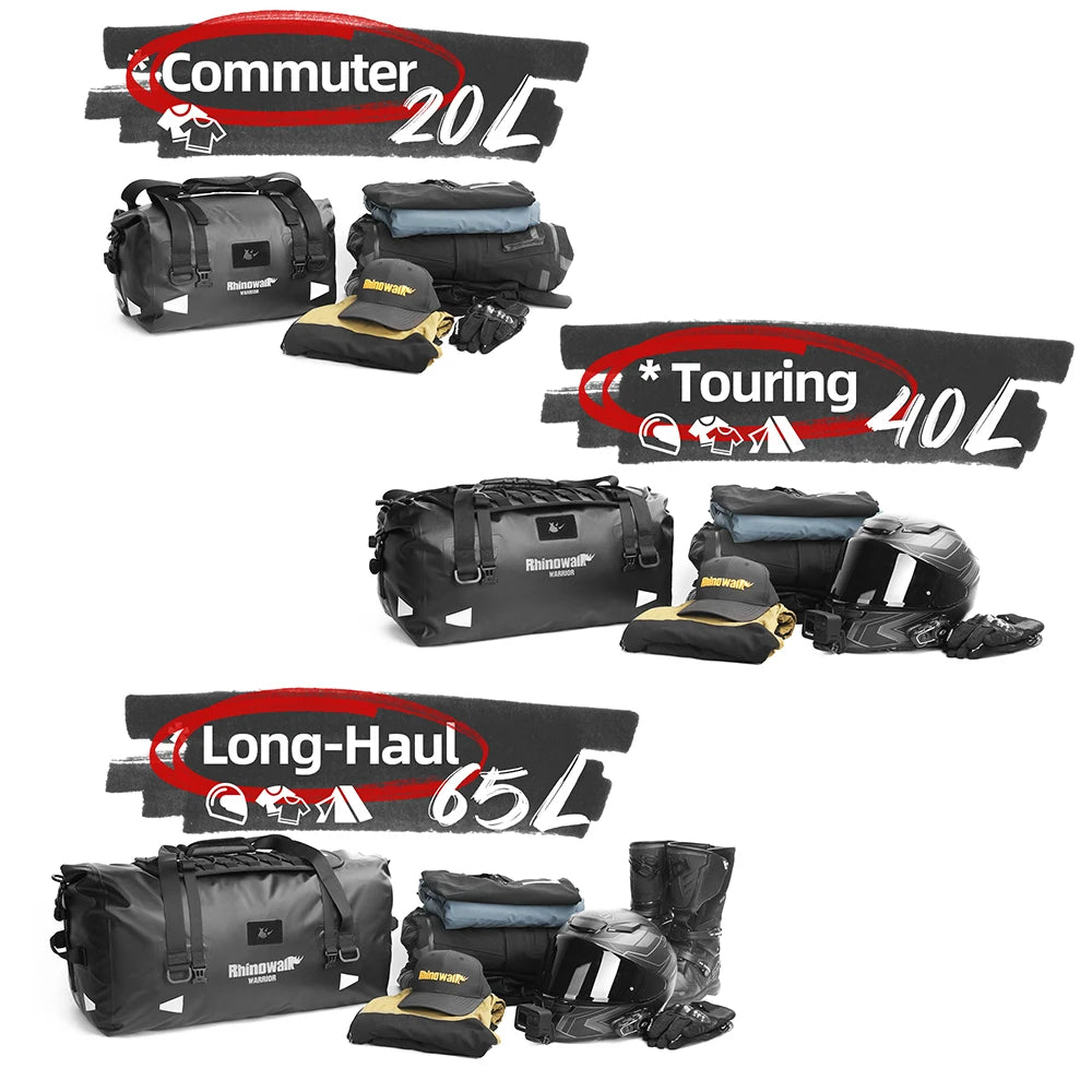 Waterproof Motorcycle Saddle Bag with MOLLE Expansion