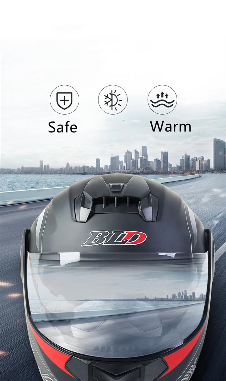 Dual Lens Flip-Up Modular Motorcycle Helmet