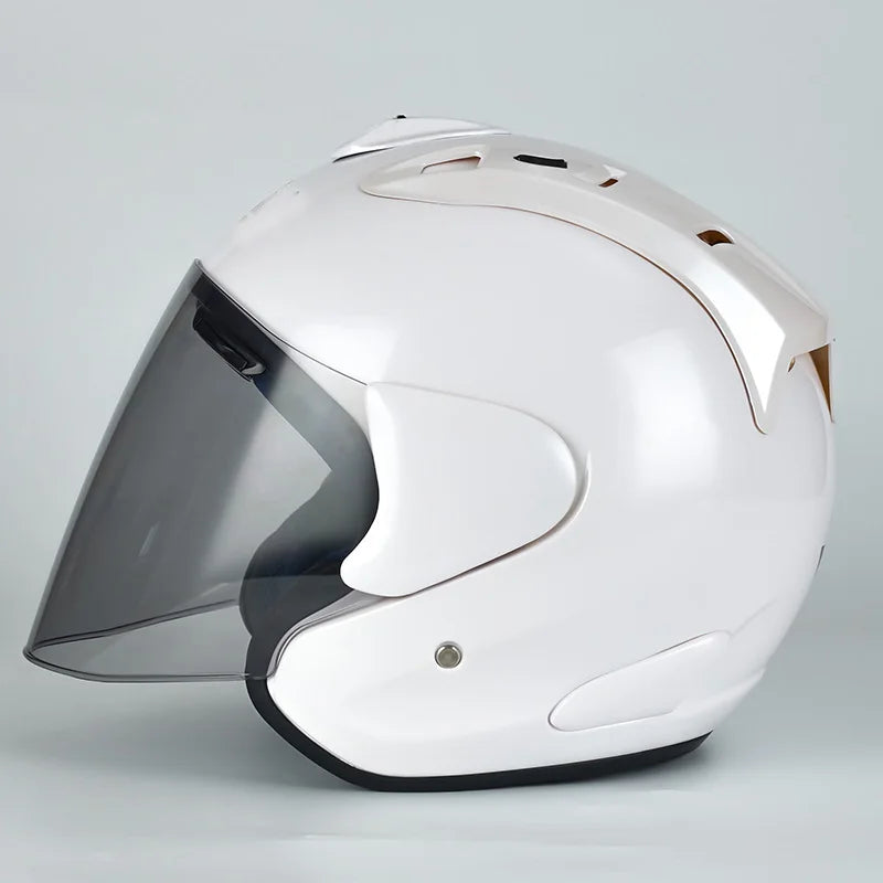 ECE Approved Open Face Motorcycle Helmet - White