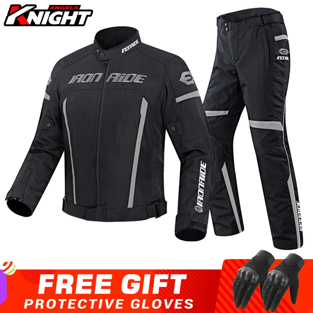 Waterproof Motorcycle Jacket & Pants Suit with Armor