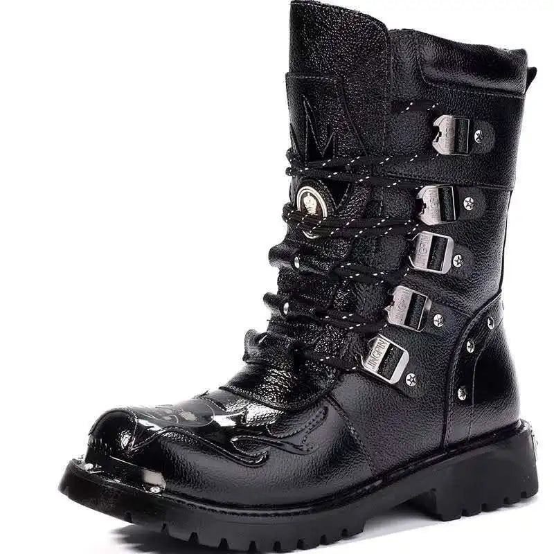 Leather Motorcycle Boots for Men
