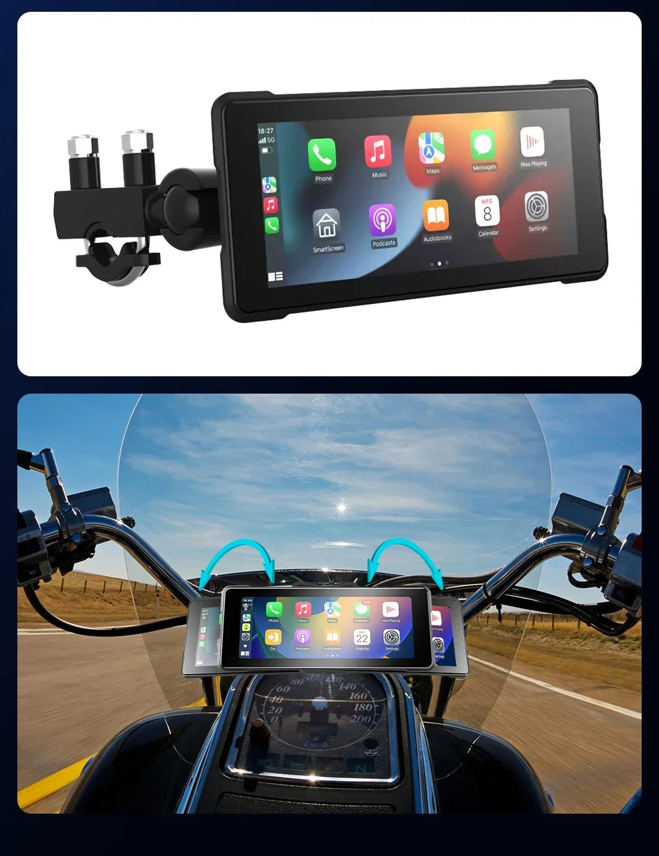 motorcycle CarPlay Android Auto screen