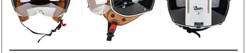 Beon Motorcycle Helmet - ECE Certified Retro Half Cap