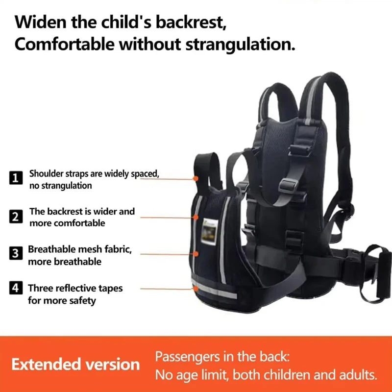 Children's Motorcycle Safety Harness with Anti-Drop Seat Belt