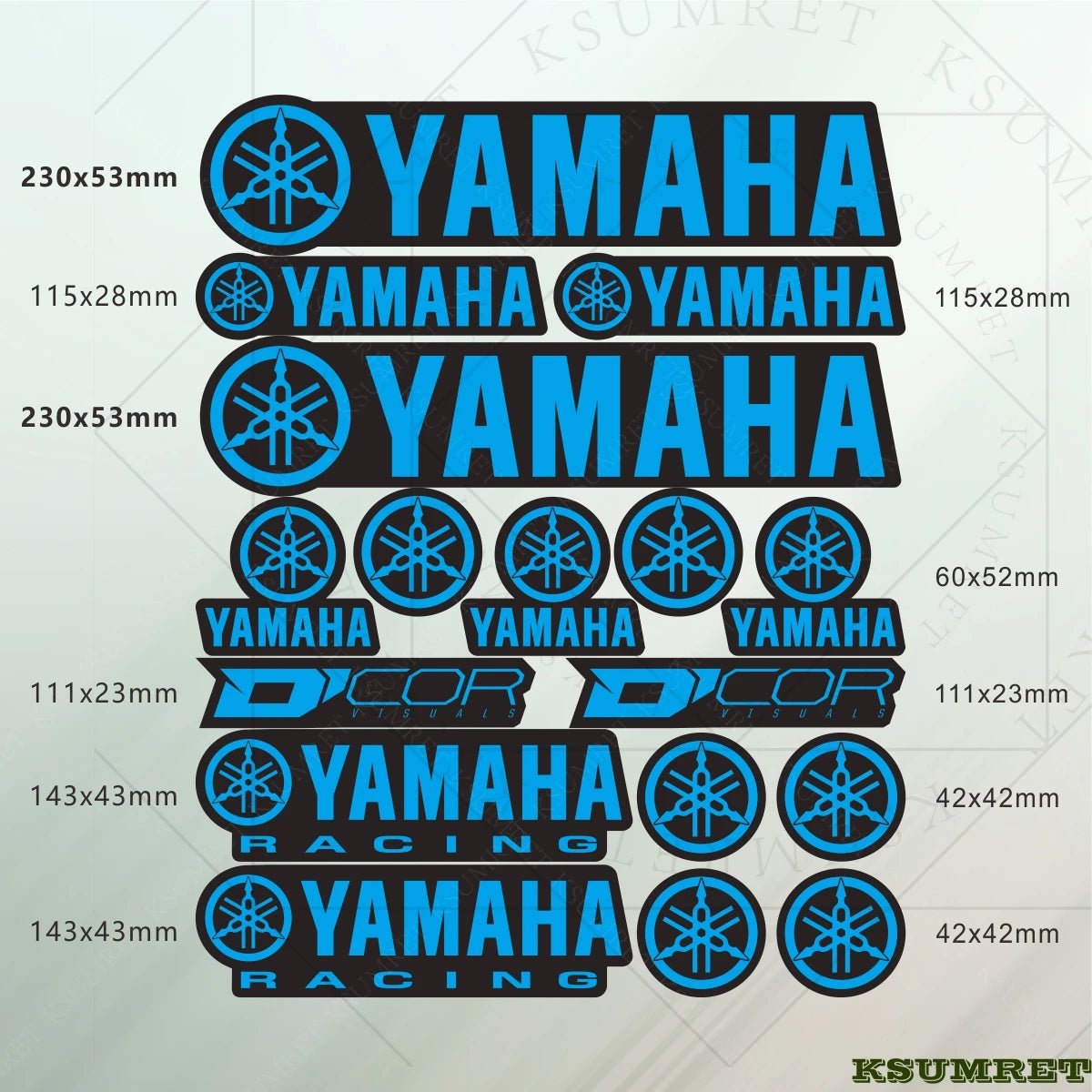 Yamaha Motorcycle Vinyl Sticker Decals Logo Kit