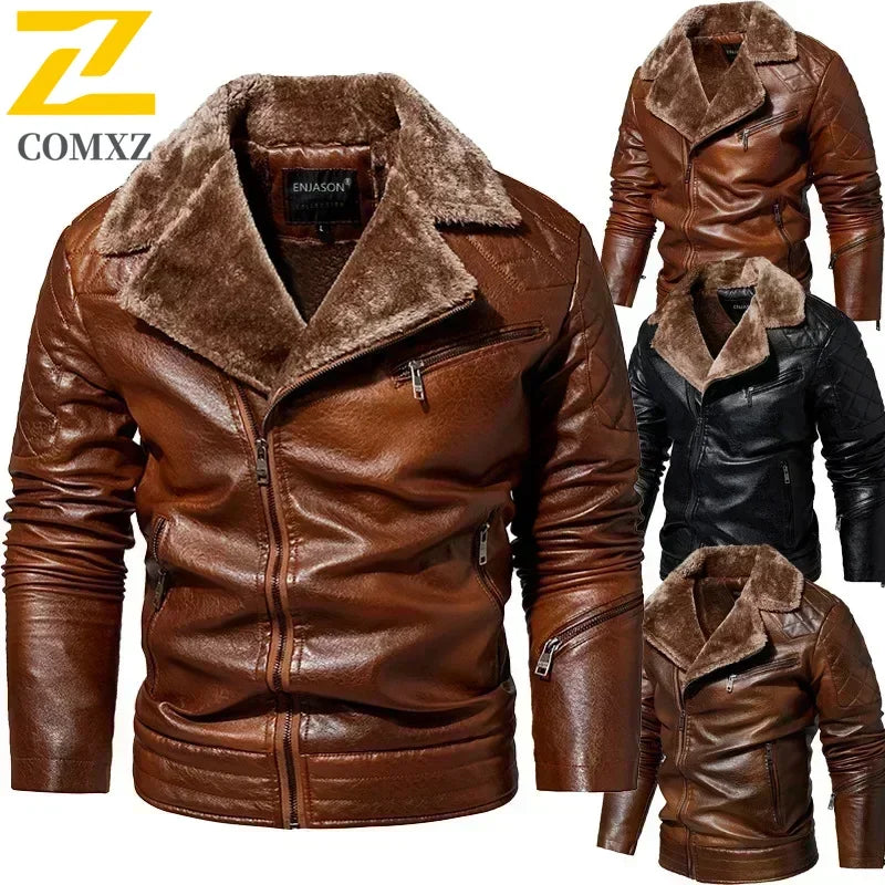 Stylish Faux Leather Biker Jacket