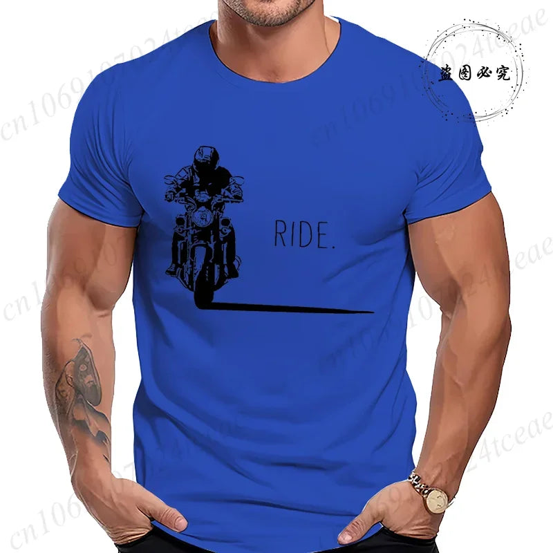 Men's Casual Motorcycle Graphic T-Shirts - Vintage Retro Designs