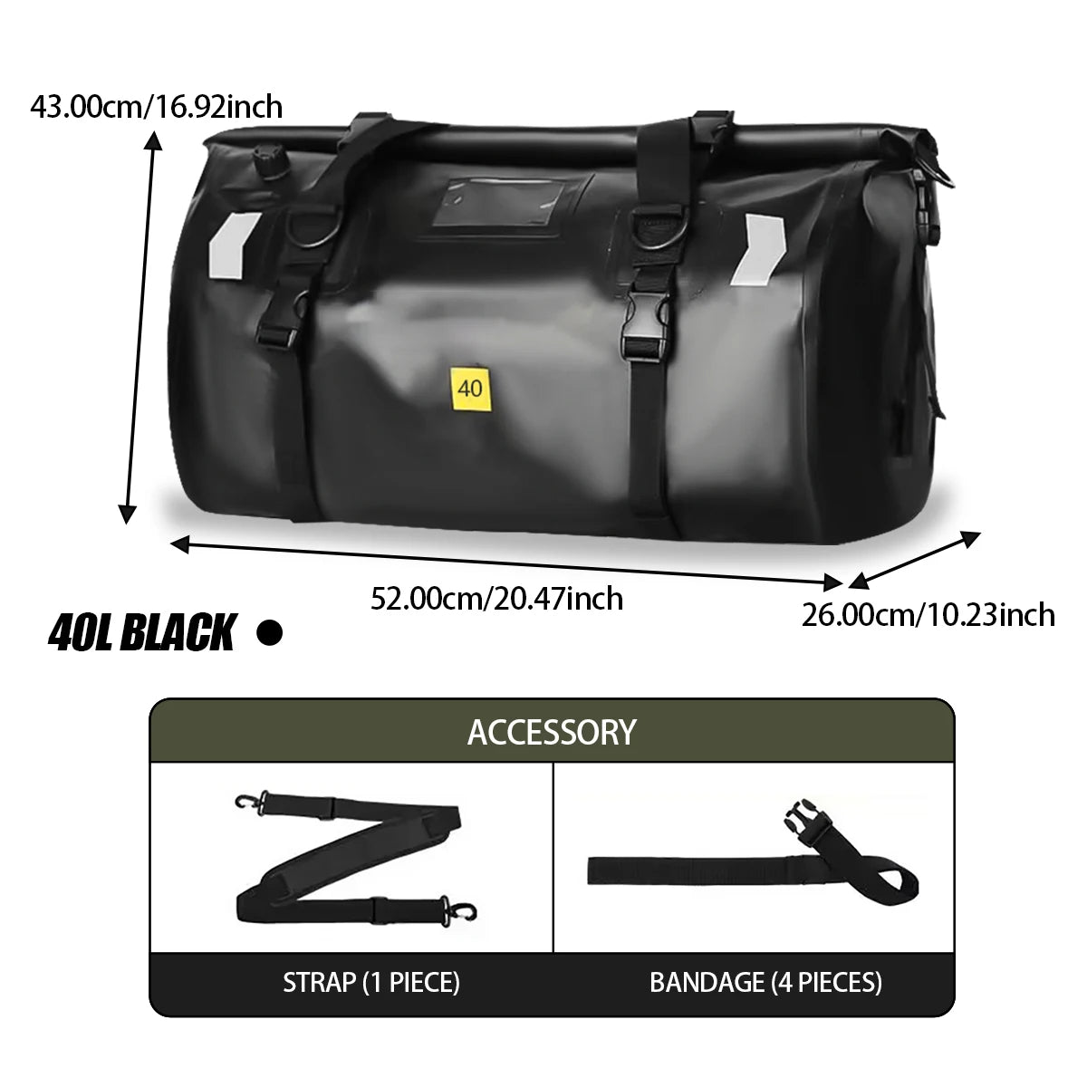 Waterproof Motorcycle Tail Bag 66L