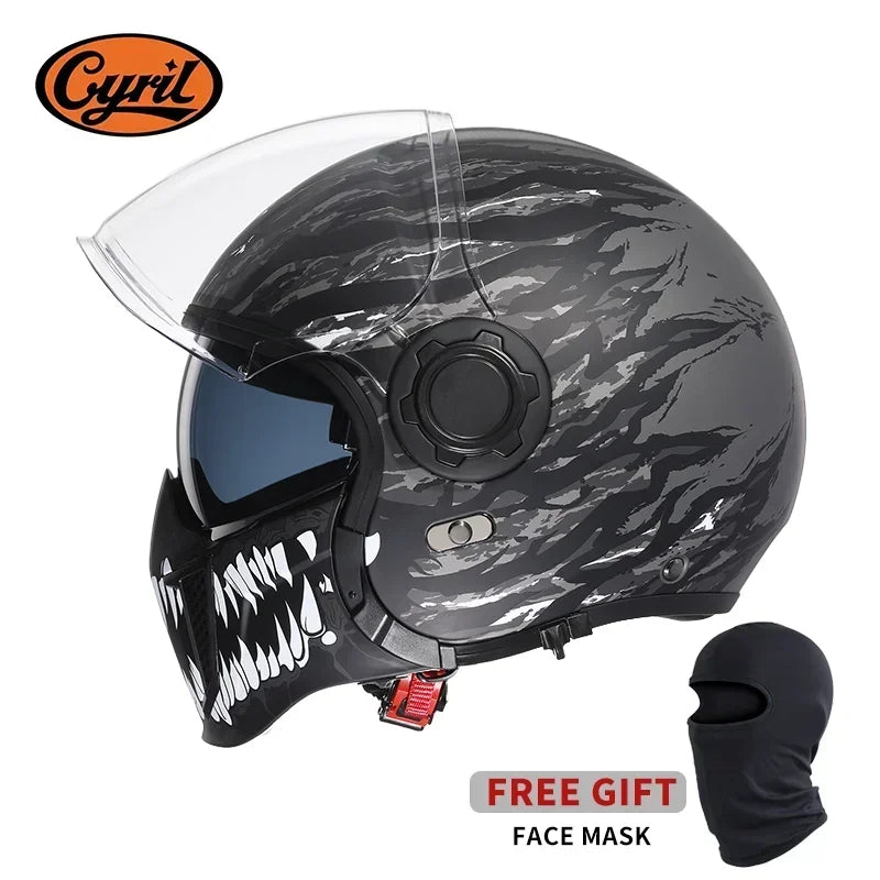 Retro Style Modular Motorcycle Helmet