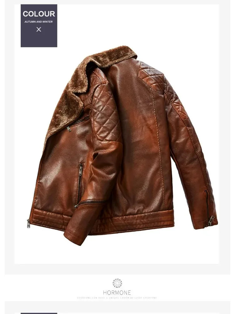 Stylish Faux Leather Biker Jacket