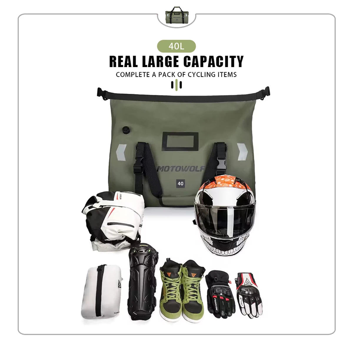 Waterproof Motorcycle Tail Bag 66L