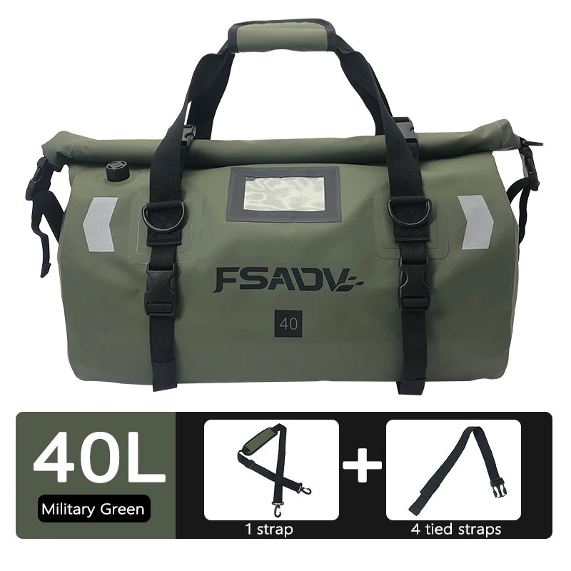 Waterproof Motorcycle Tail Bag - Carbon Black