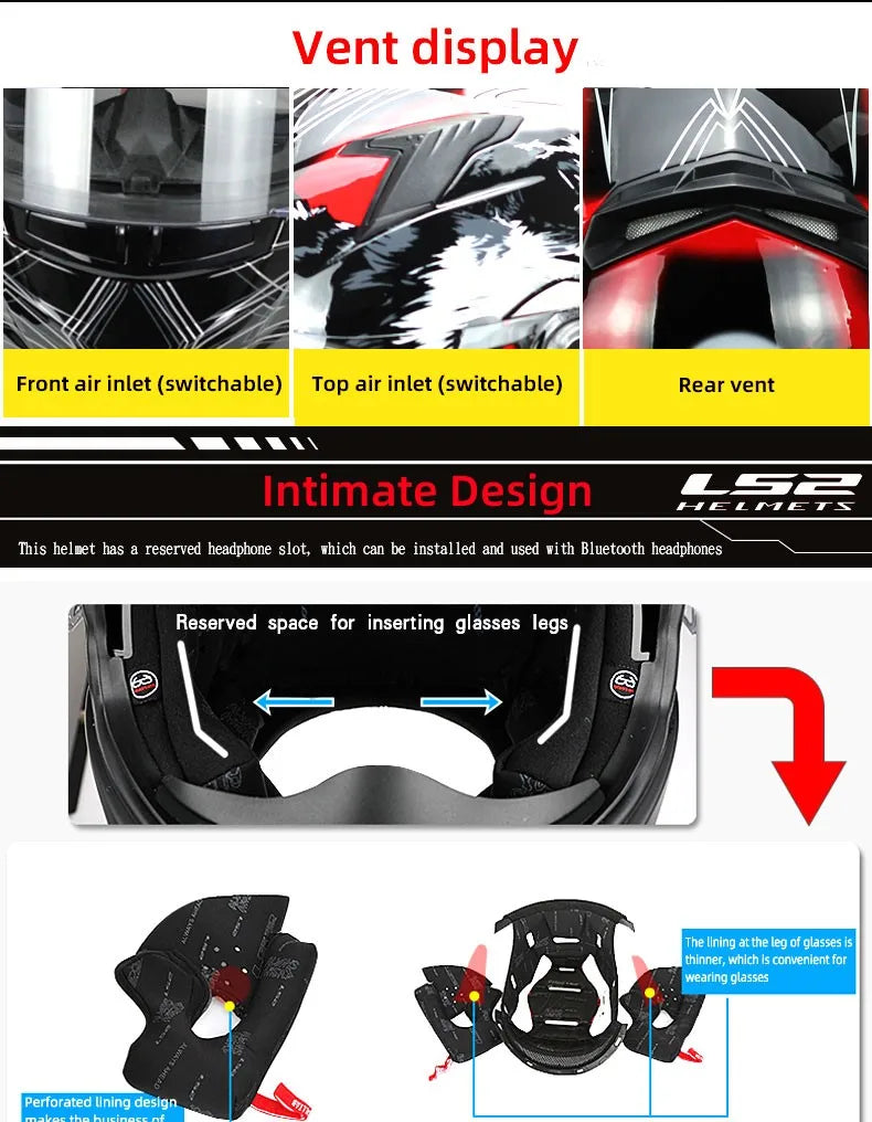 LS2 Full Face Motorcycle Helmet