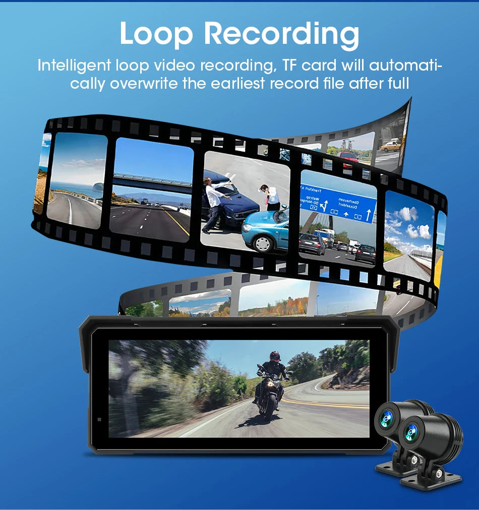 Jansite 8.1" Waterproof Motorcycle Monitor