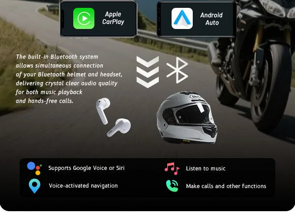 6-Inch Motorcycle Smart Display with Wireless CarPlay