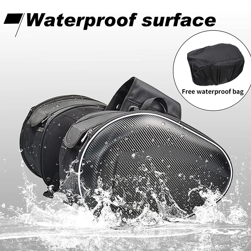 Black Waterproof Motorcycle Side Bags